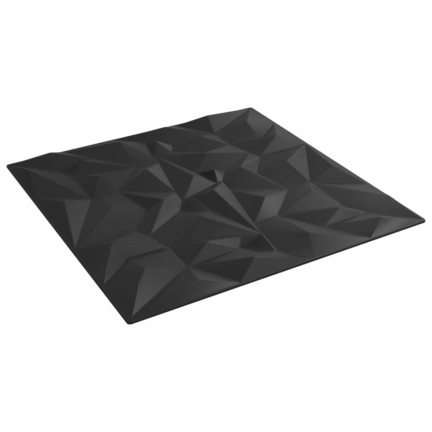 Vægpaneler 48 pcs Sort 50 x 50 cm XPS Skum