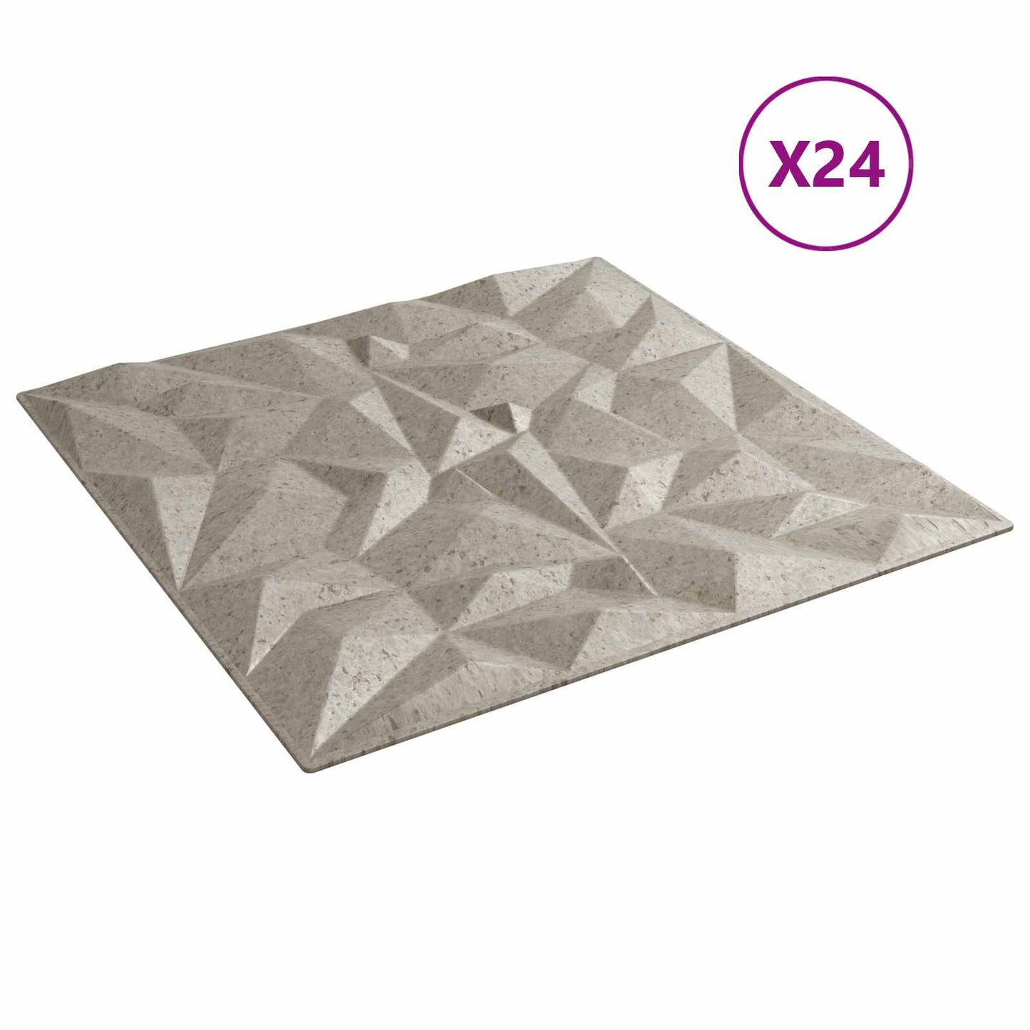 Vægpaneler 24 pcs Amethyst Beton 50 x 50 cm XPS Skum