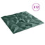 Vægpaneler 12 pcs Amethyst Grøn 50 x 50 cm XPS Skum