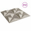 Vægpaneler 12 pcs Origami Beton 50 x 50 cm XPS Skum