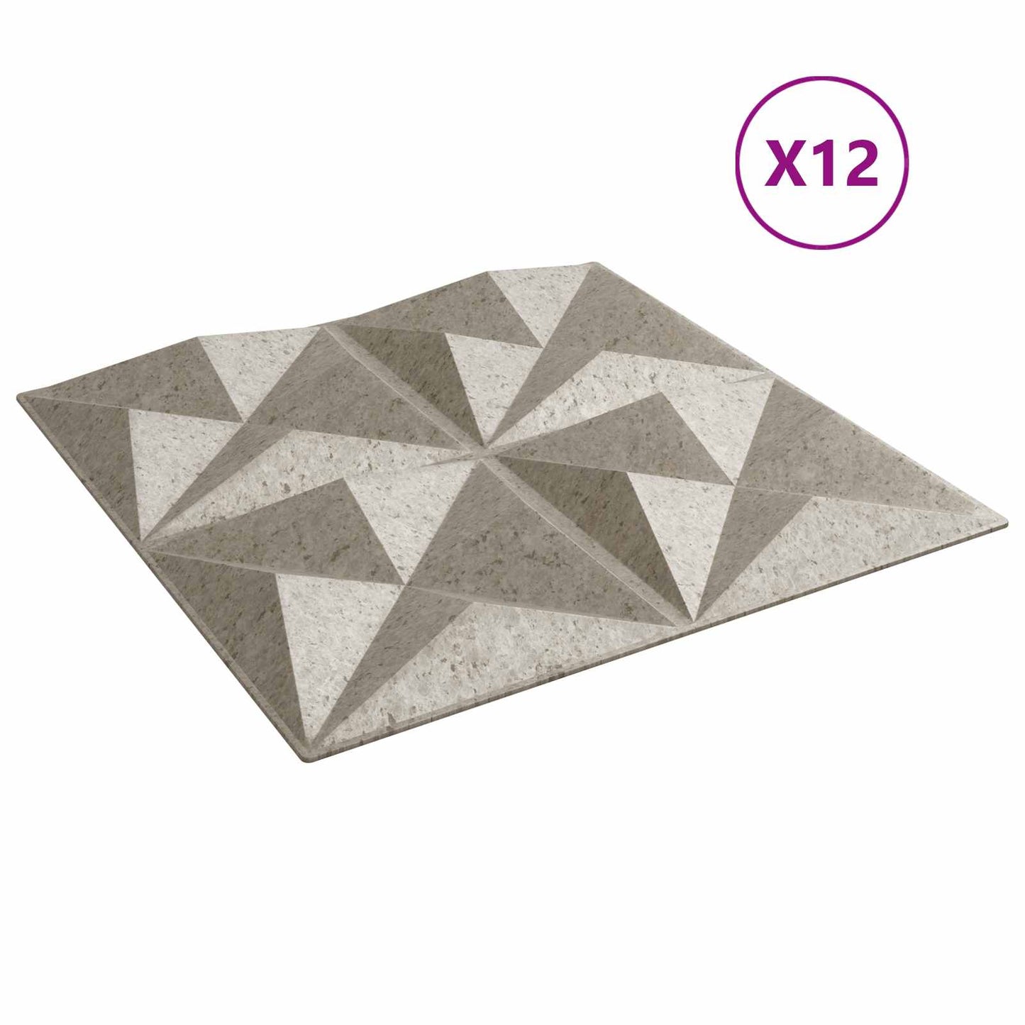 Vægpaneler 12 pcs Origami Beton 50 x 50 cm XPS Skum