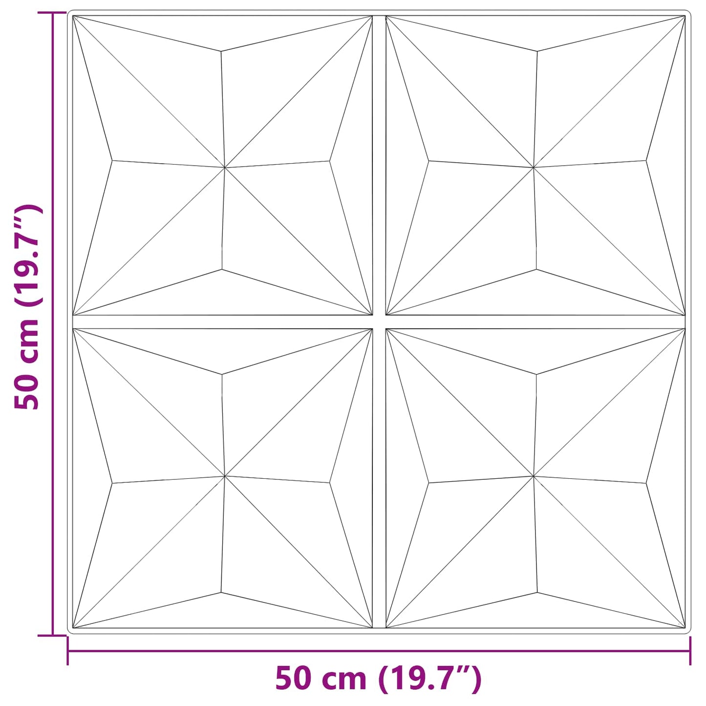Vægpaneler 12 pcs Origami Grøn 50 x 50 cm XPS Skum