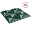 Vægpaneler 12 pcs Origami Grøn 50 x 50 cm XPS Skum