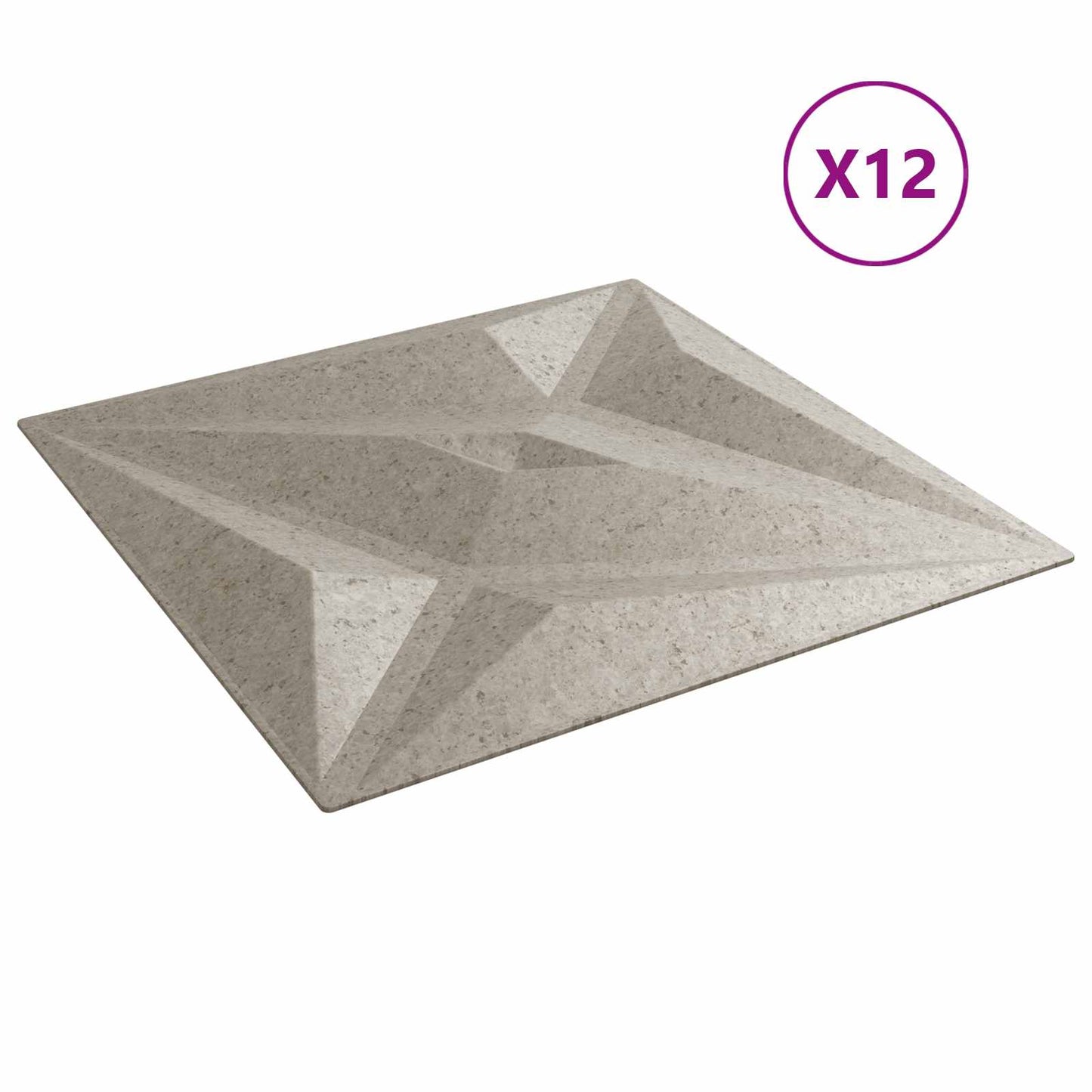 Vægpaneler Stjerne 12 pcs Star Beton 50 x 50 cm XPS Skum
