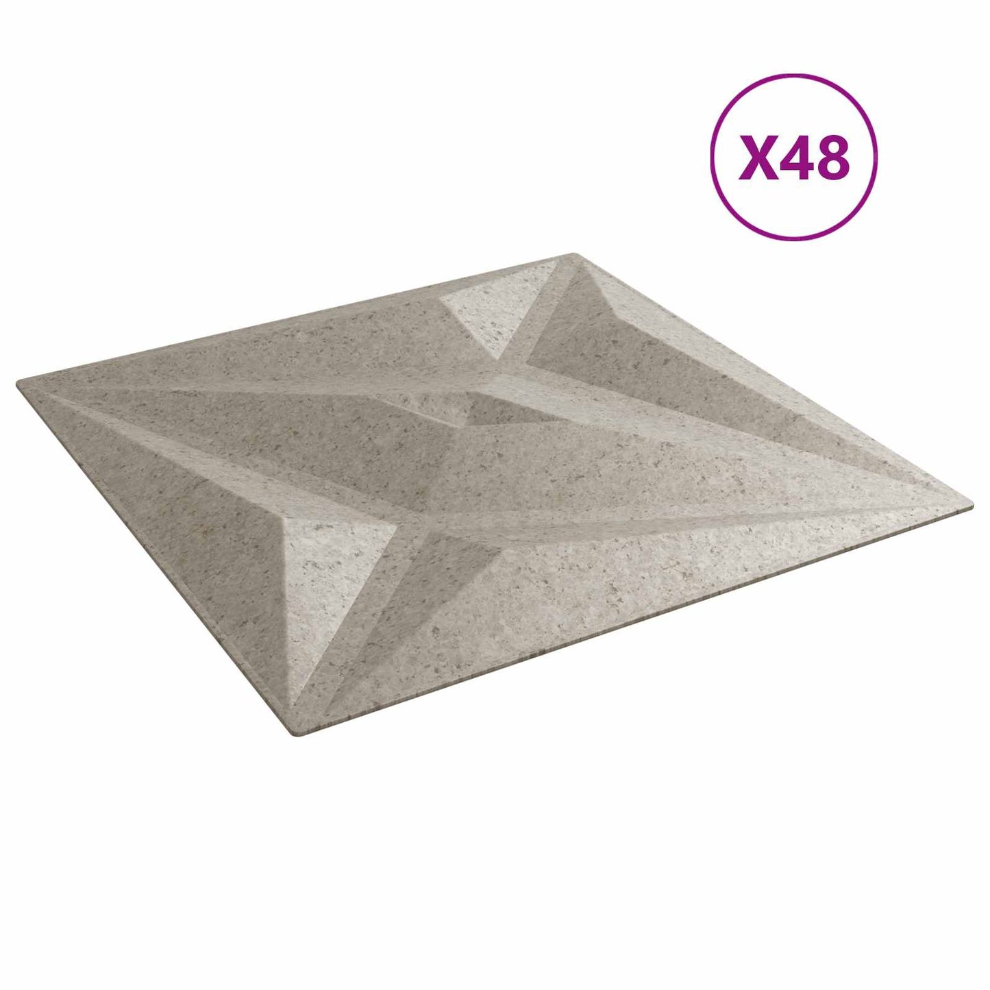 Vægpaneler Stjerne 48 pcs Star Beton 50 x 50 cm XPS Skum
