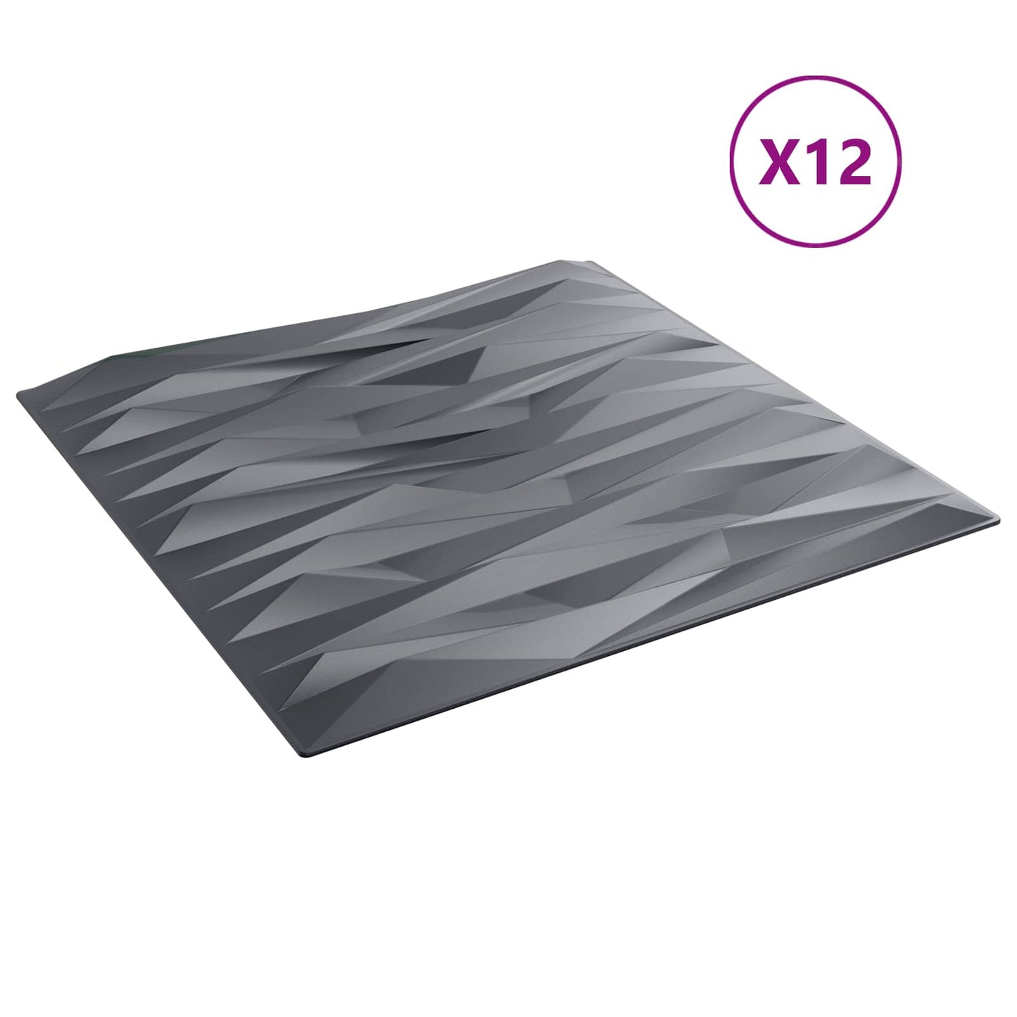Vægpaneler 12 pcs Sten grå 50 x 50 cm XPS Skum