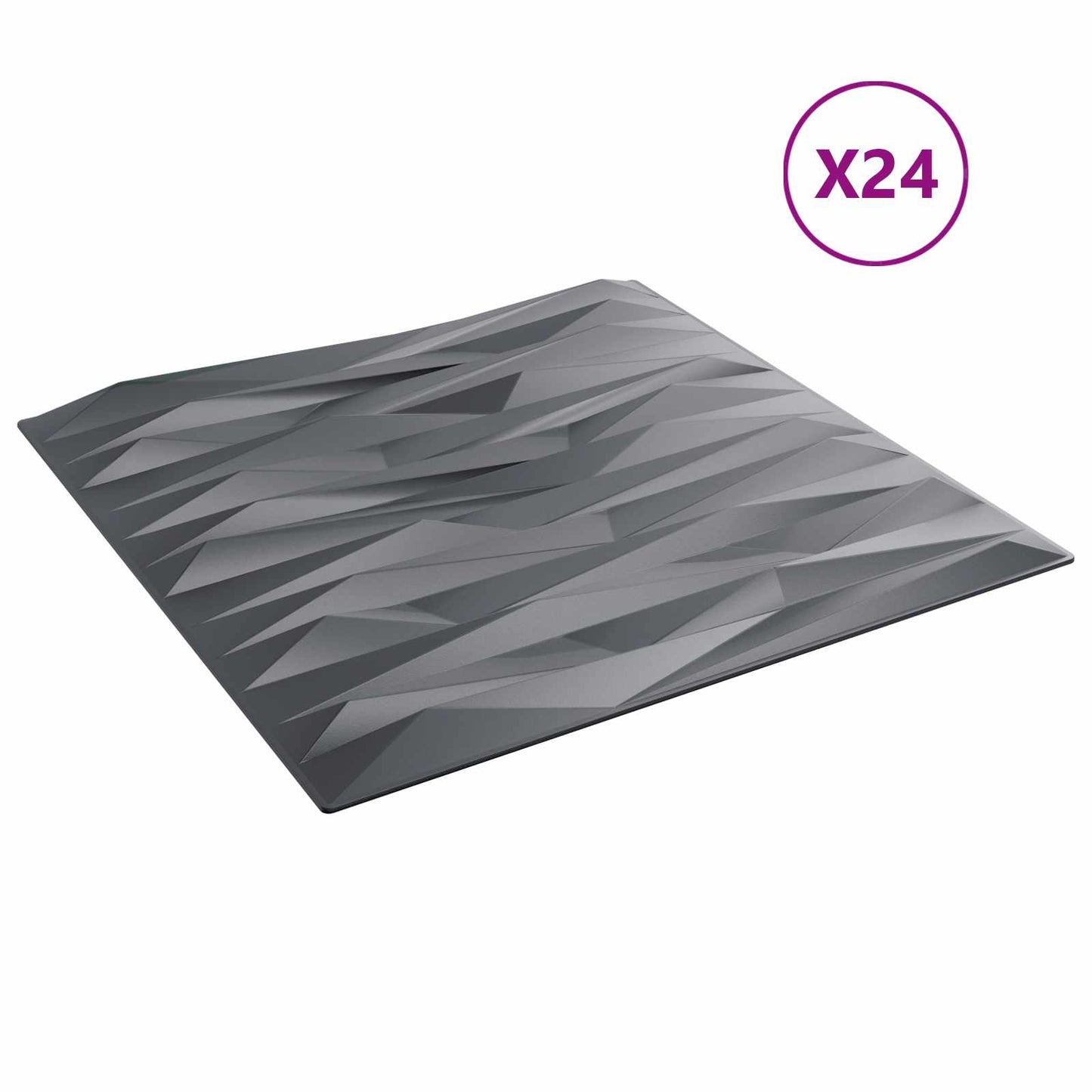 Vægpaneler 24 pcs Sten grå 50 x 50 cm XPS Skum