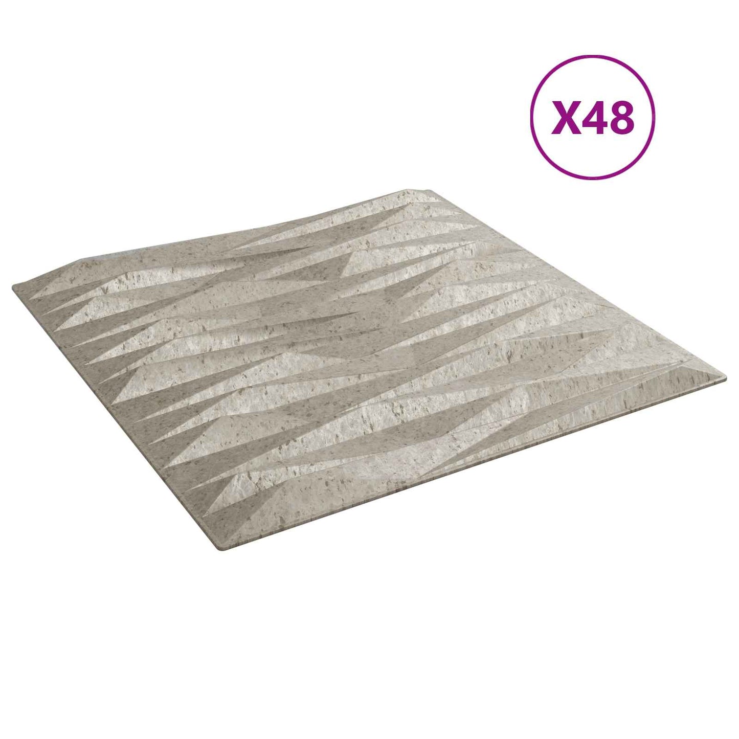 Vægpaneler 48 pcs Stone Beton 50 x 50 cm XPS Skum