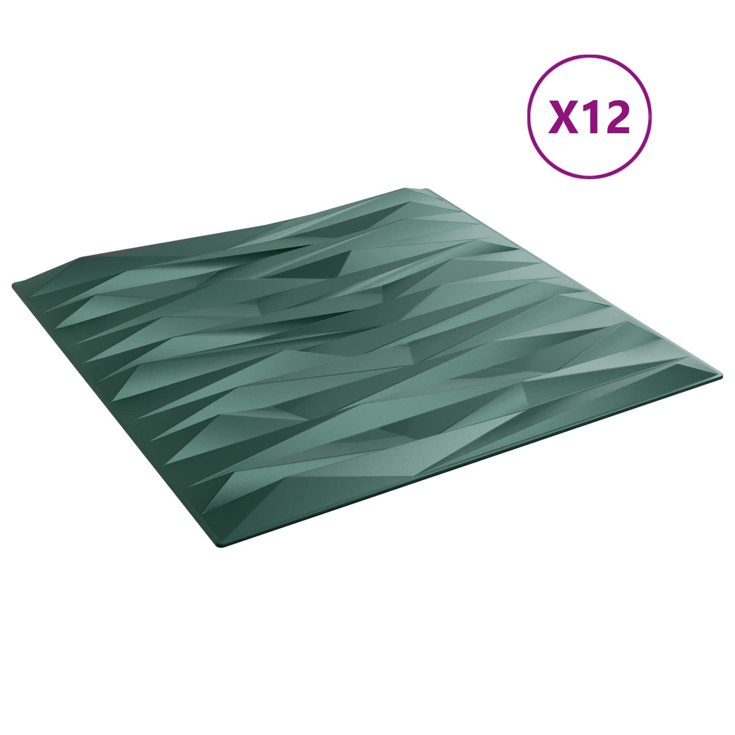 Vægpaneler 12 pcs Stone Grøn 50 x 50 cm XPS Skum
