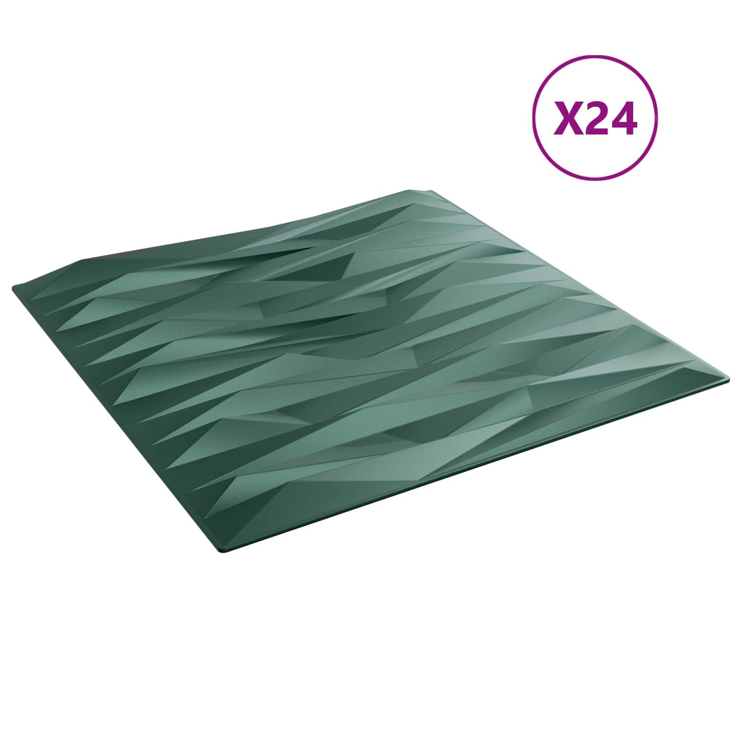 Vægpaneler 24 pcs Stone Grøn 50 x 50 cm XPS Skum
