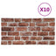 Vægpaneler 10 pcs Mørkebrun og Hvid 100 x 50 cm EPS Skum