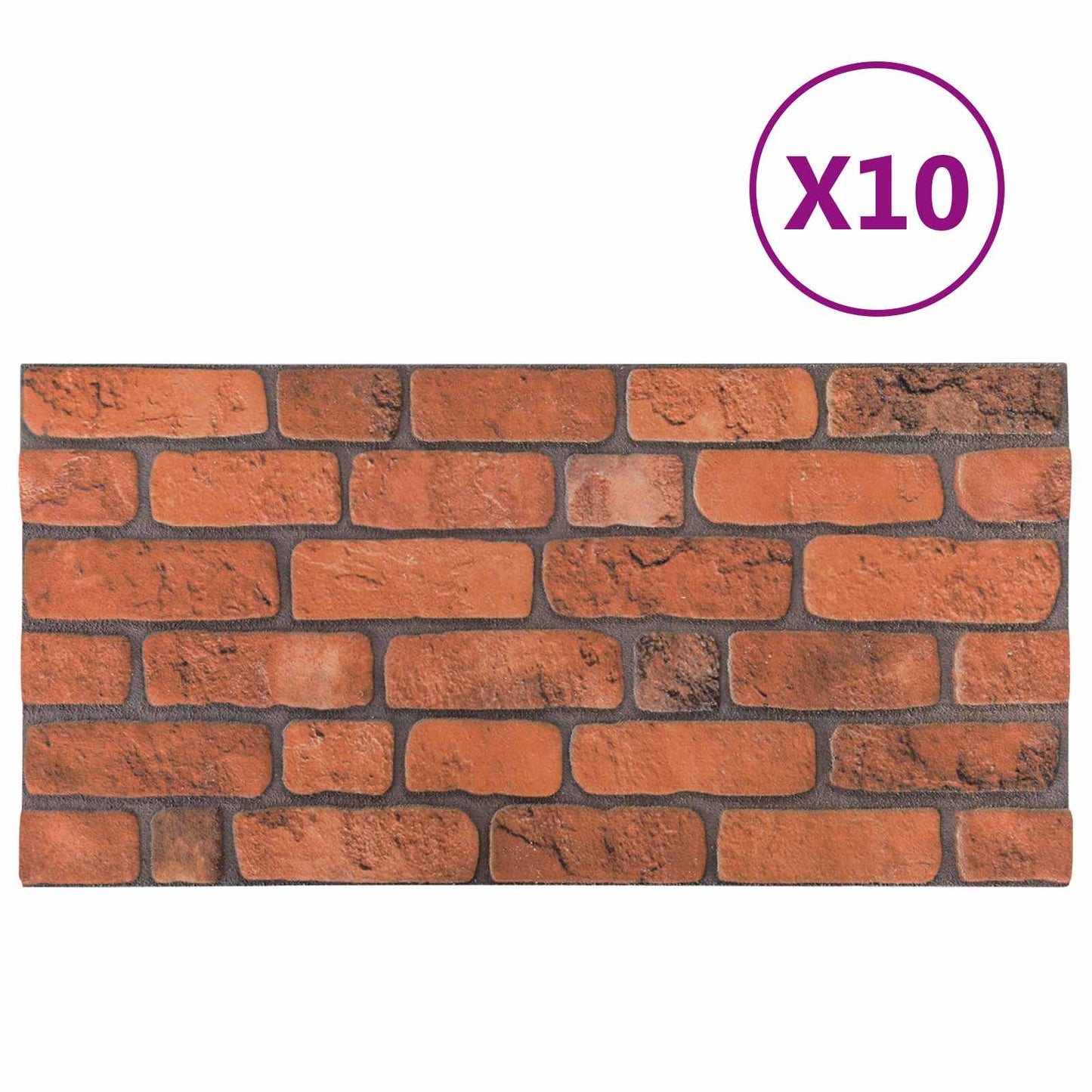 Vægpaneler 10 pcs Terrakotta 100 x 50 cm EPS Skum