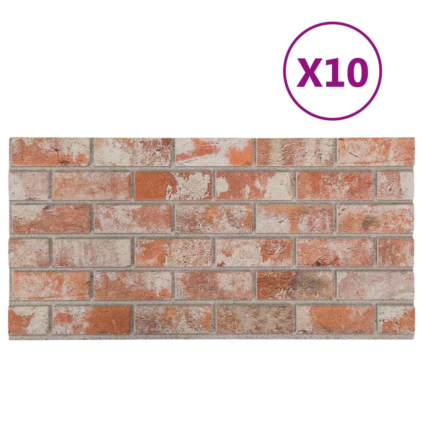 Vægpaneler 10 pcs Orange 100 x 50 cm EPS Skum