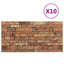 Vægpaneler 10 pcs Brun og hvid 100 x 50 cm EPS Skum