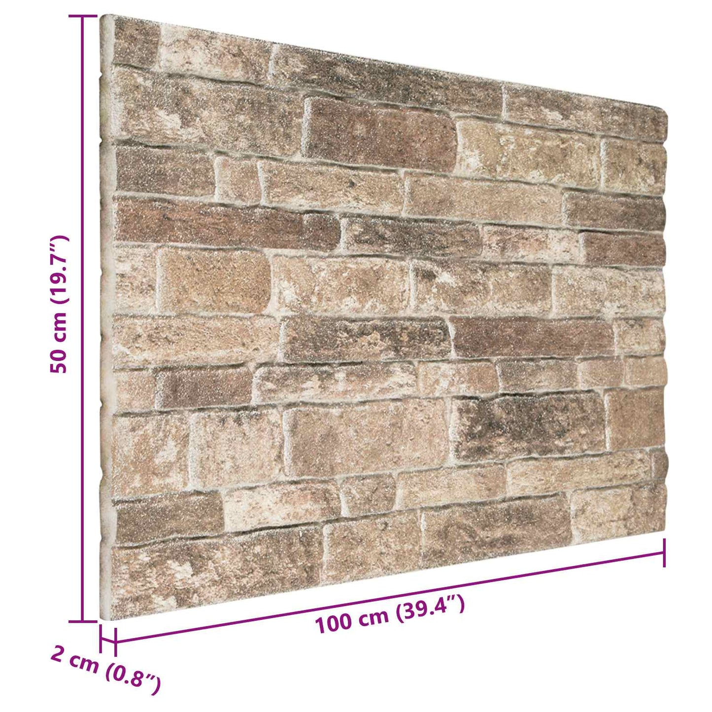 Vægpaneler 10 pcs Flerfarvet 100 x 50 cm EPS Skum