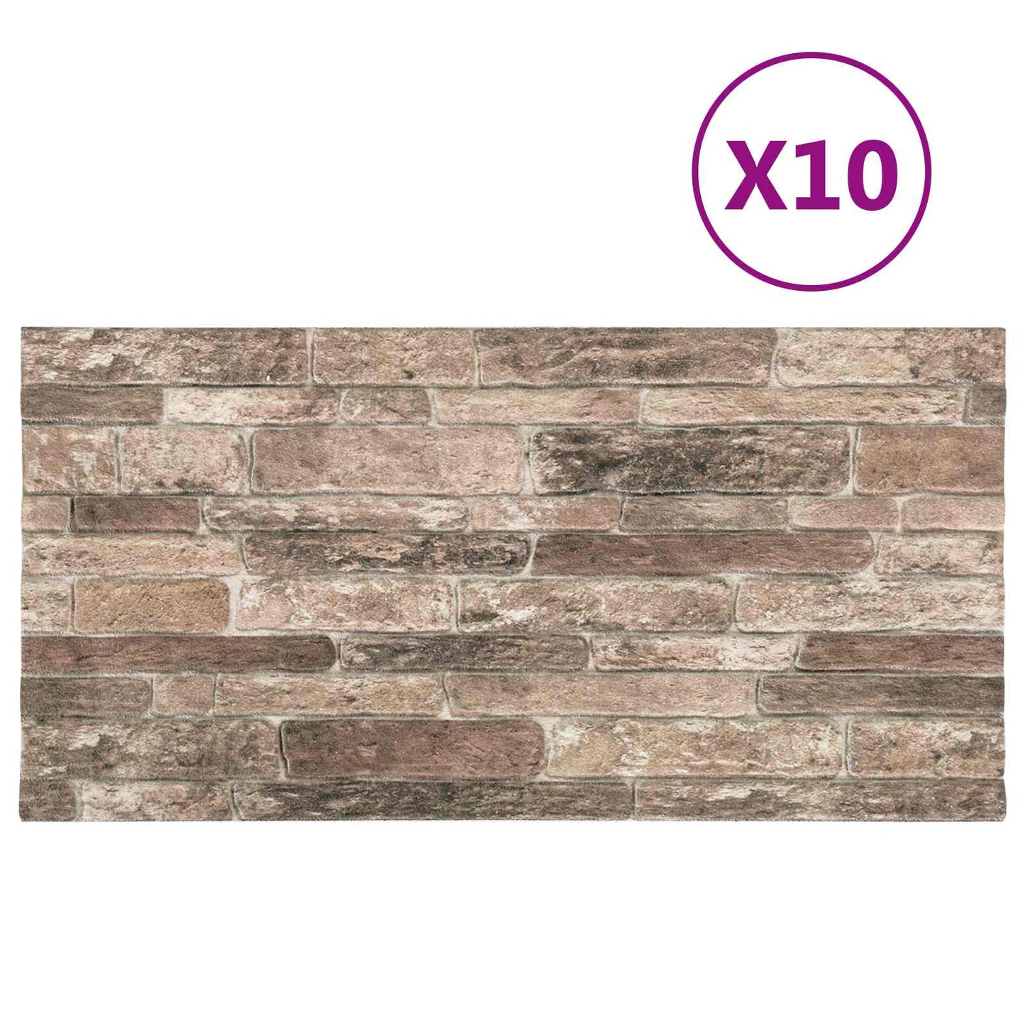 Vægpaneler 10 pcs Flerfarvet 100 x 50 cm EPS Skum