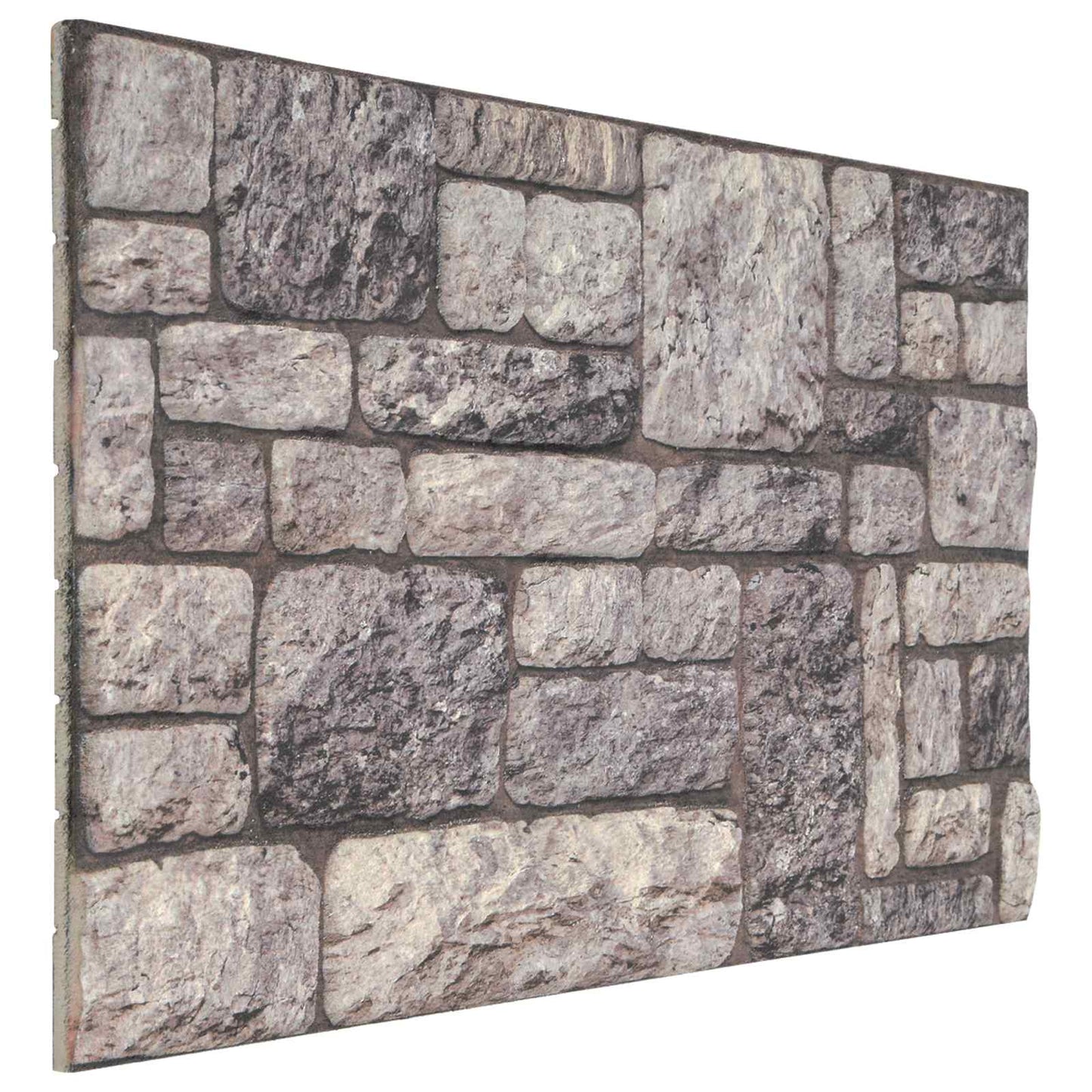 Vægpaneler 10 pcs Grå og Hvid 100 x 50 cm EPS Skum