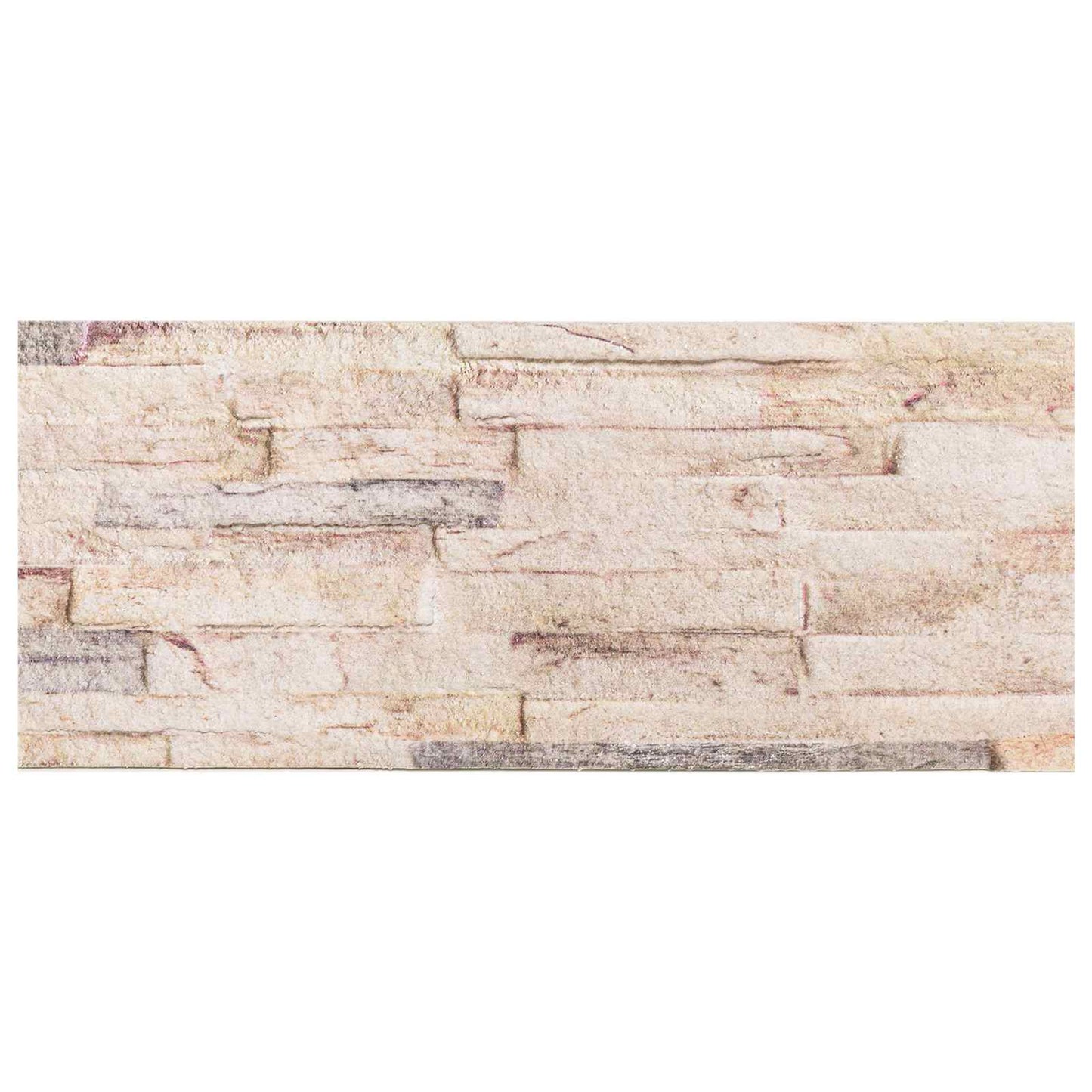 Vægpaneler 10 pcs Hvid og rød 100 x 25 cm EPS Skum