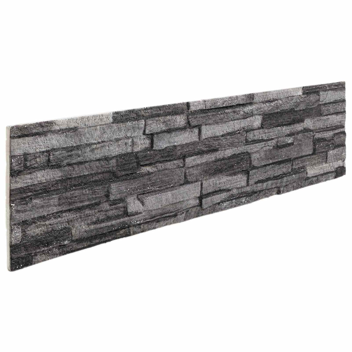Vægpaneler 10 pcs Antracit 100 x 25 cm EPS Skum