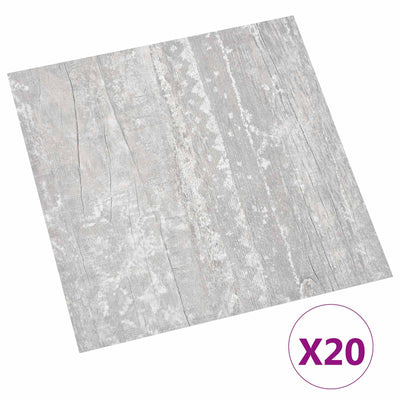 Selvklæbende Gulvplanker 30,5 x 30,5 cm 20 pcs PVC Grå