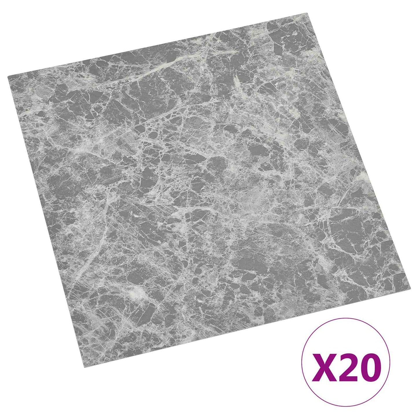 Selvklæbende Gulvplanker 30,5 x 30,5 cm 20 pcs PVC Grå og Hvid