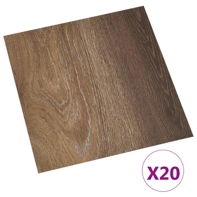 Selvklæbende Gulvplanker 30,5 x 30,5 cm 20 pcs PVC Brun