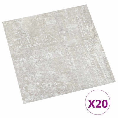 Selvklæbende Gulvplanker 30,5 x 30,5 cm 20 pcs PVC Lysegrå
