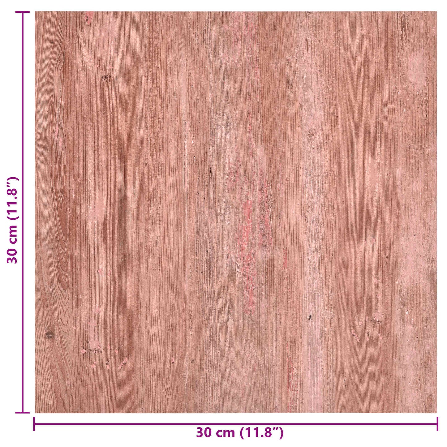 Selvklæbende Gulvplanker 30,5 x 30,5 cm 20 pcs PVC Rød