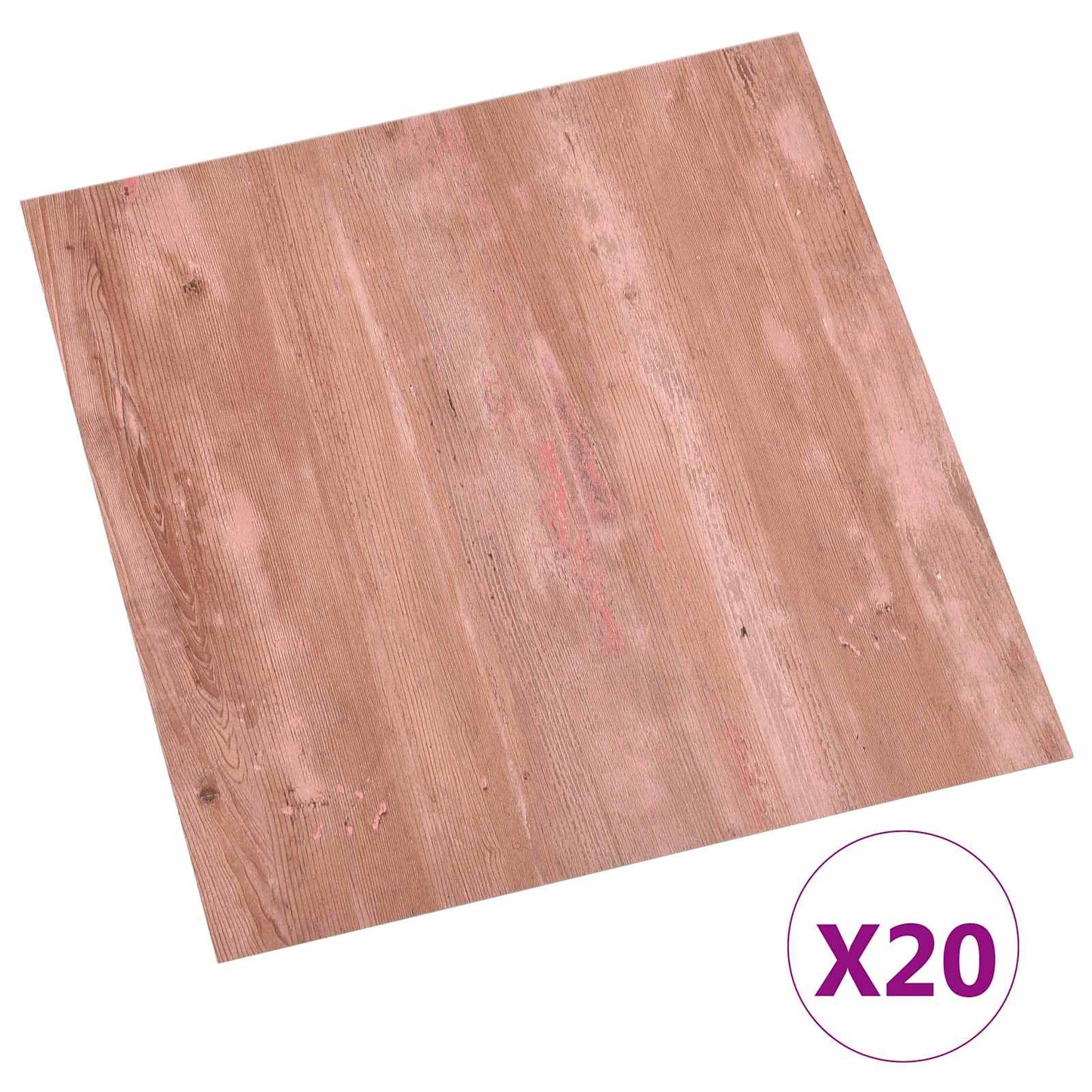 Selvklæbende Gulvplanker 30,5 x 30,5 cm 20 pcs PVC Rød