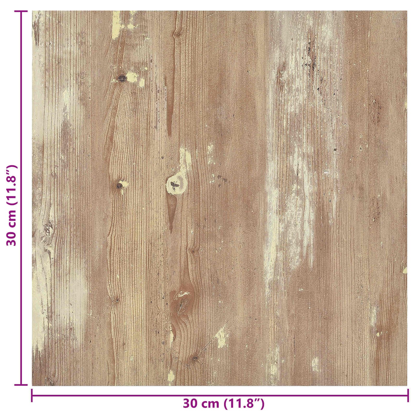 Selvklæbende Gulvplanker 30,5 x 30,5 cm 20 pcs PVC Brun og hvid