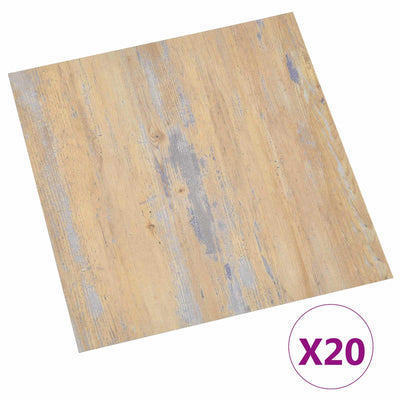 Selvklæbende Gulvplanker 30,5 x 30,5 cm 20 pcs PVC Brun og grå