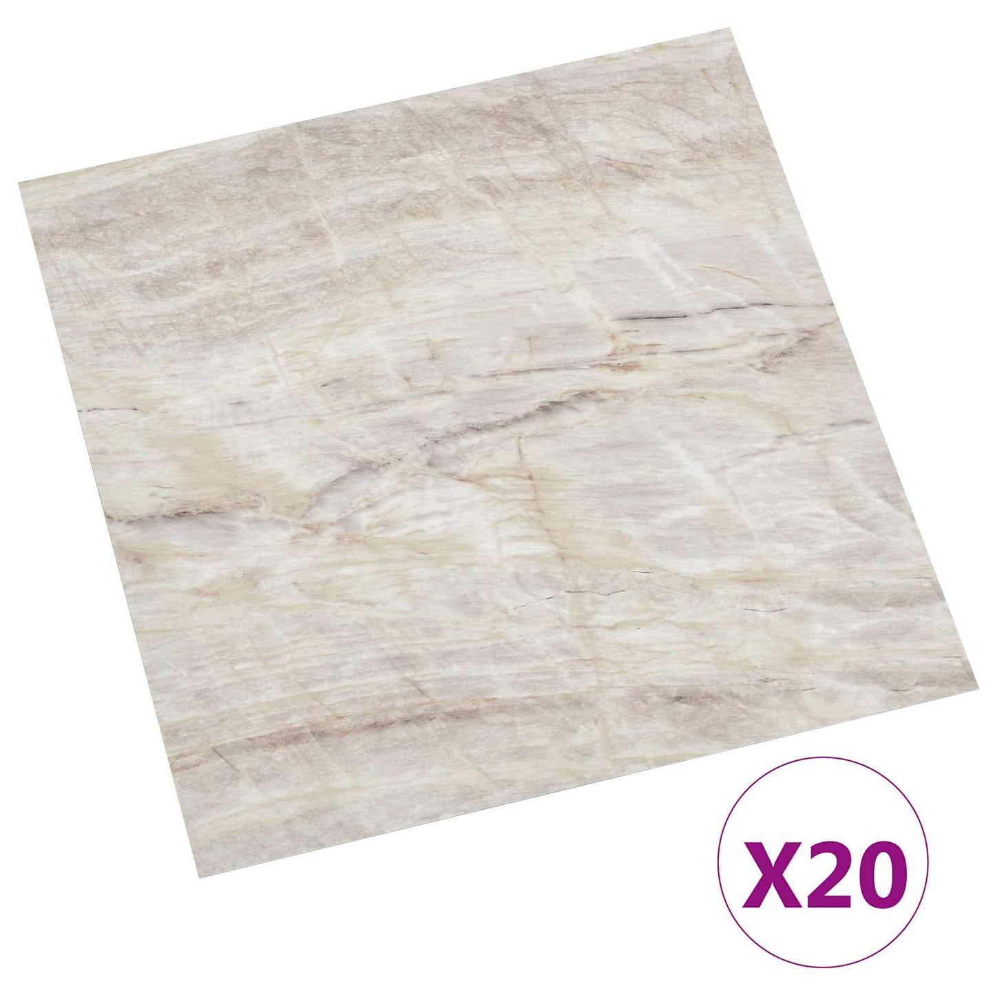 Selvklæbende Gulvplanker 30,5 x 30,5 cm 20 pcs PVC Beige