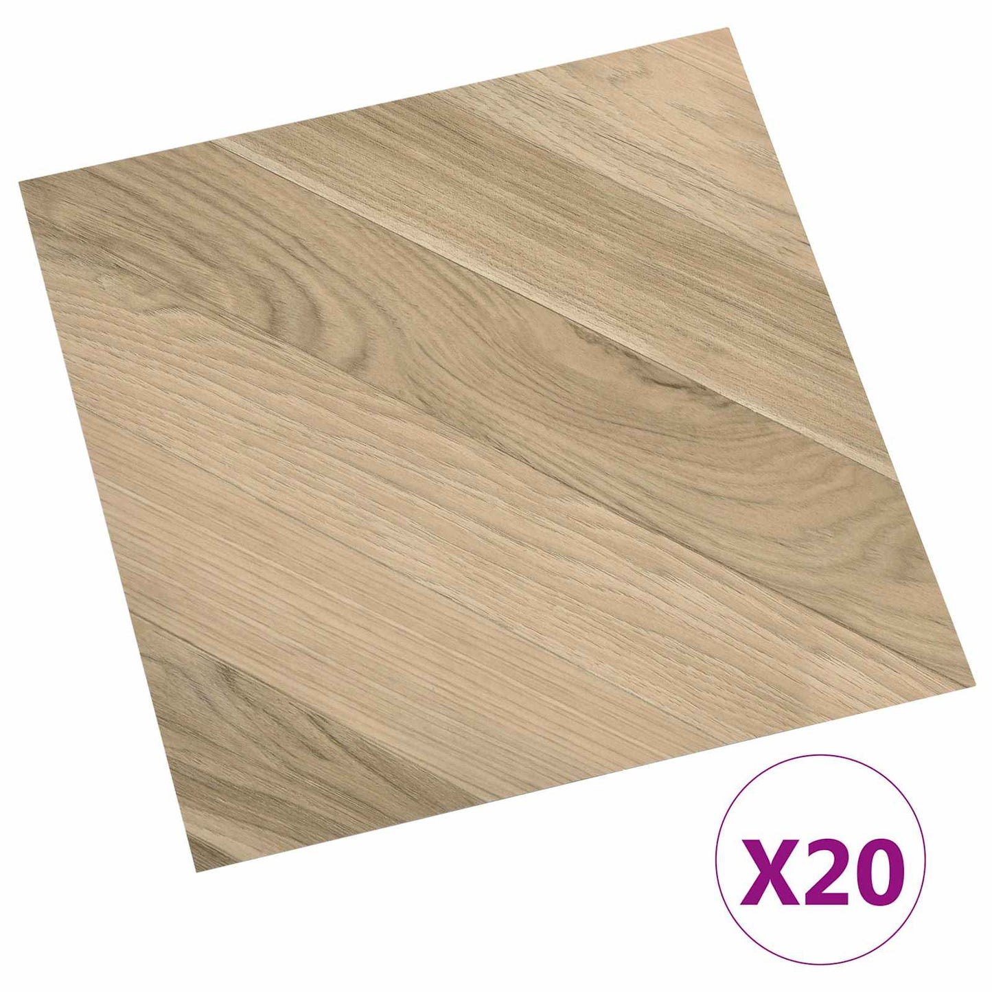 Selvklæbende Gulvplanker 30,5 x 30,5 cm 20 pcs PVC Brun Stribet