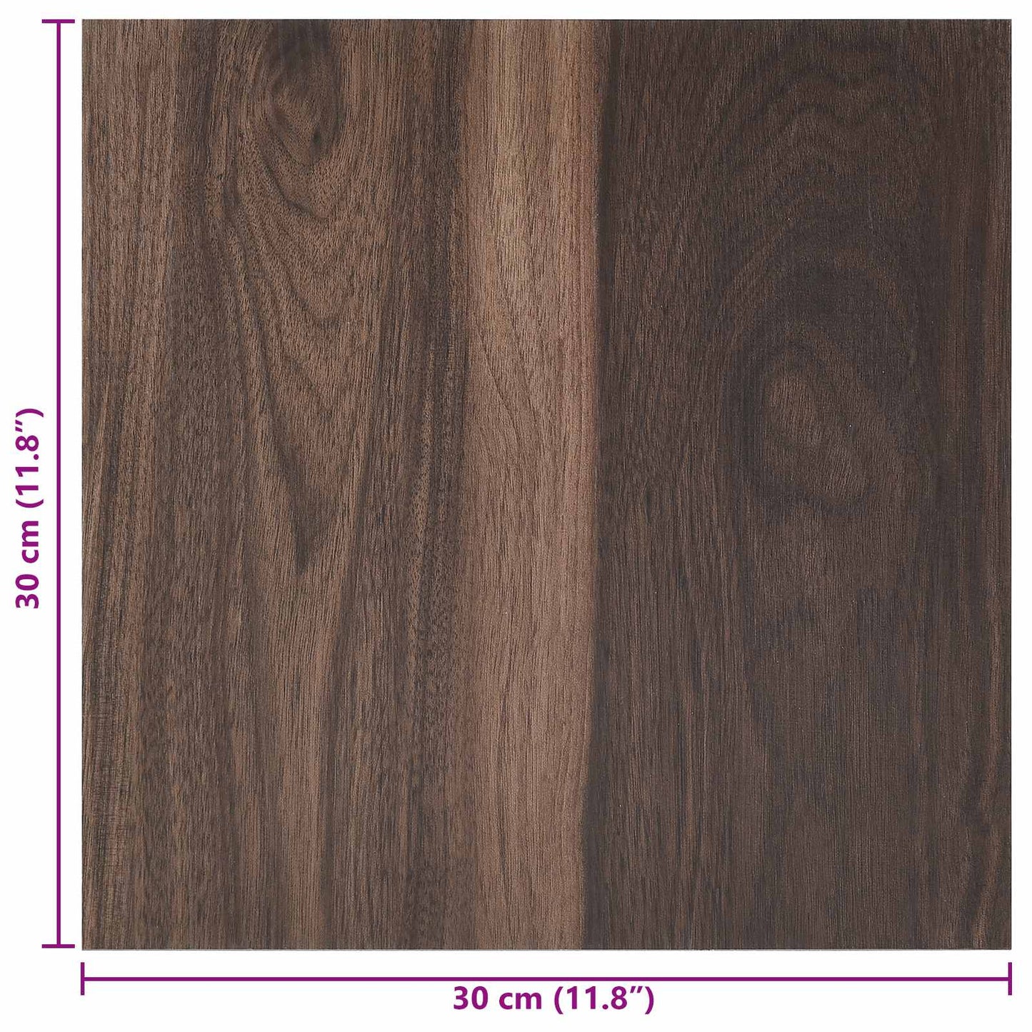 Selvklæbende Gulvplanker 30,5 x 30,5 cm 20 pcs PVC Mørk Brun