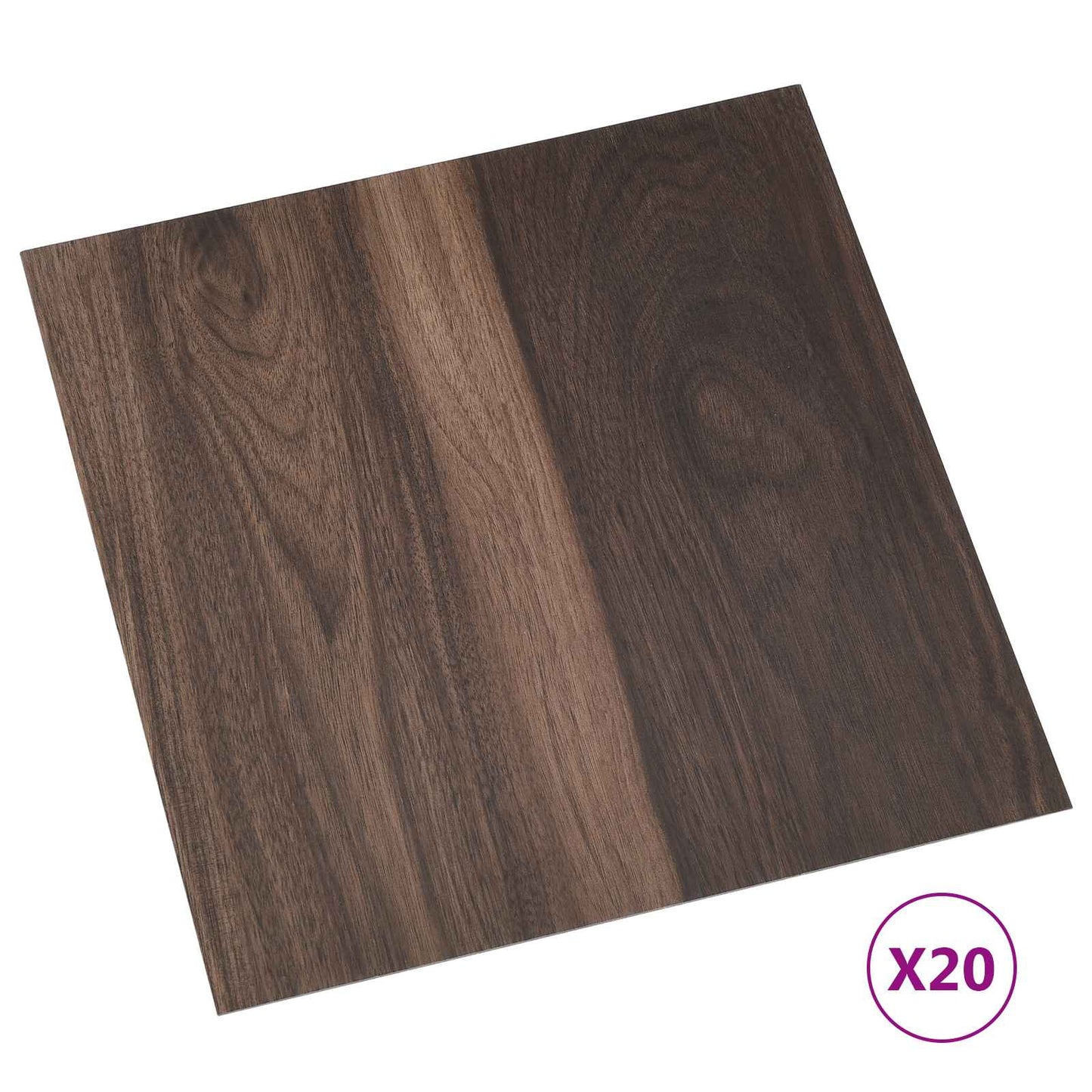 Selvklæbende Gulvplanker 30,5 x 30,5 cm 20 pcs PVC Mørk Brun