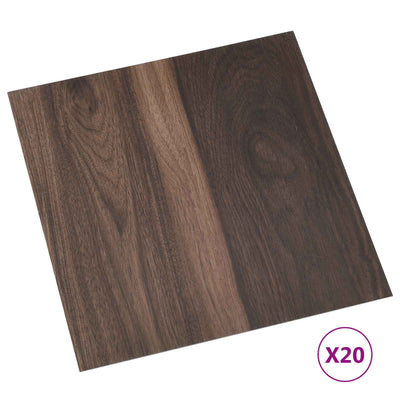 Selvklæbende Gulvplanker 30,5 x 30,5 cm 20 pcs PVC Mørk Brun