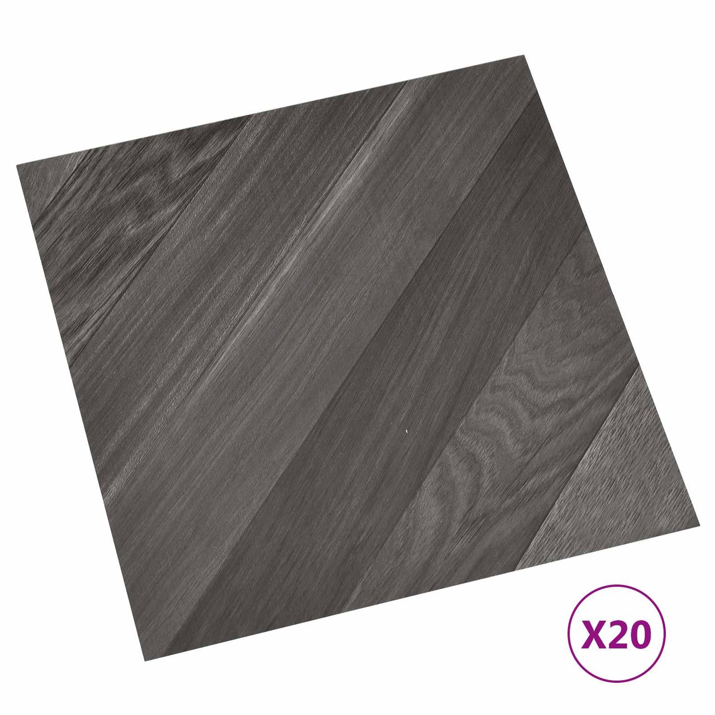 Selvklæbende Gulvplanker 30,5 x 30,5 cm 20 pcs PVC Stribet Grå