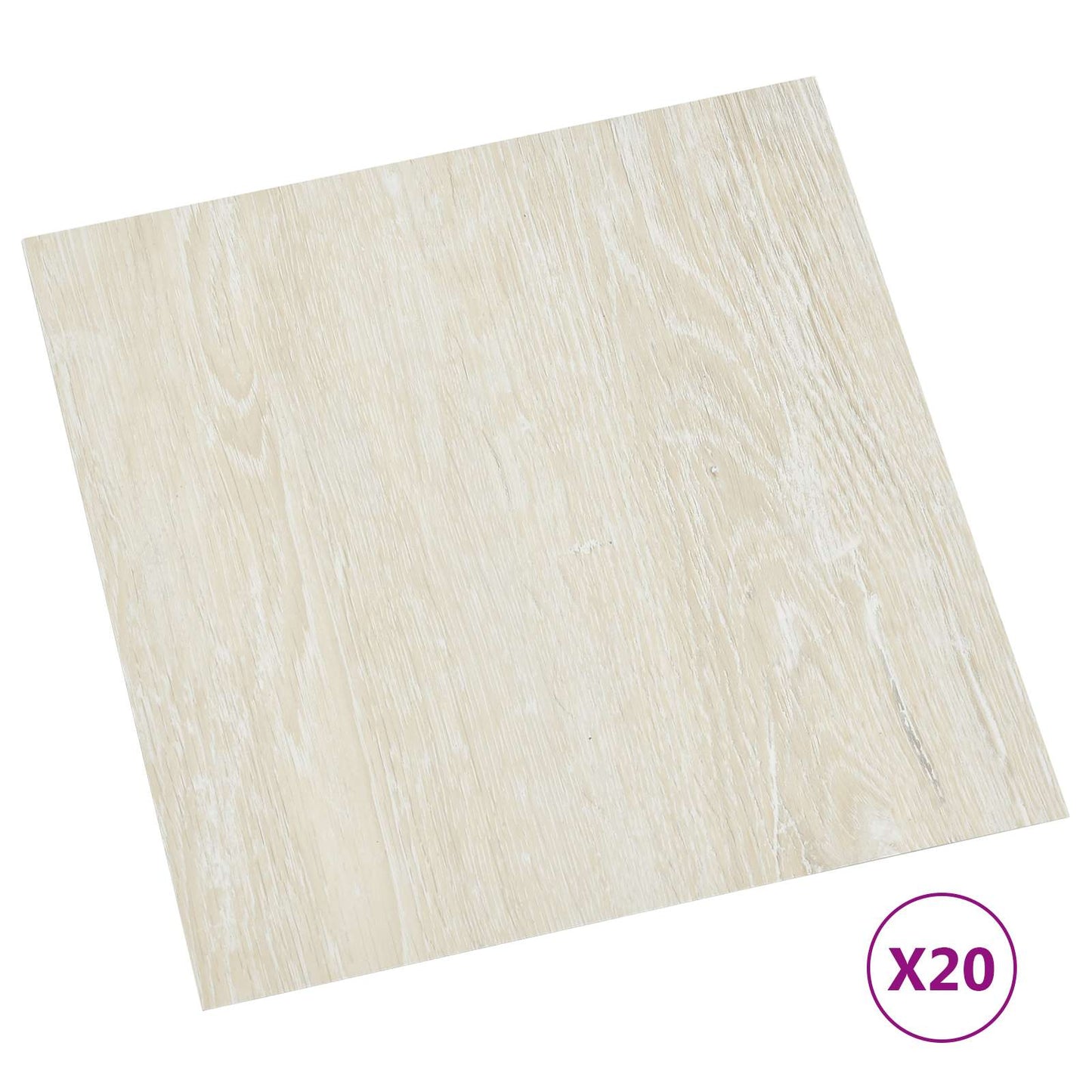 Selvklæbende Gulvplanker 30,5 x 30,5 cm 20 pcs PVC Cremefarvet