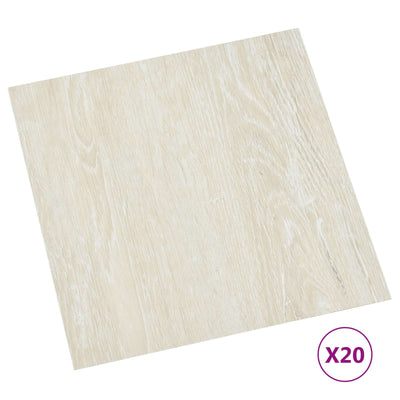 Selvklæbende Gulvplanker 30,5 x 30,5 cm 20 pcs PVC Cremefarvet