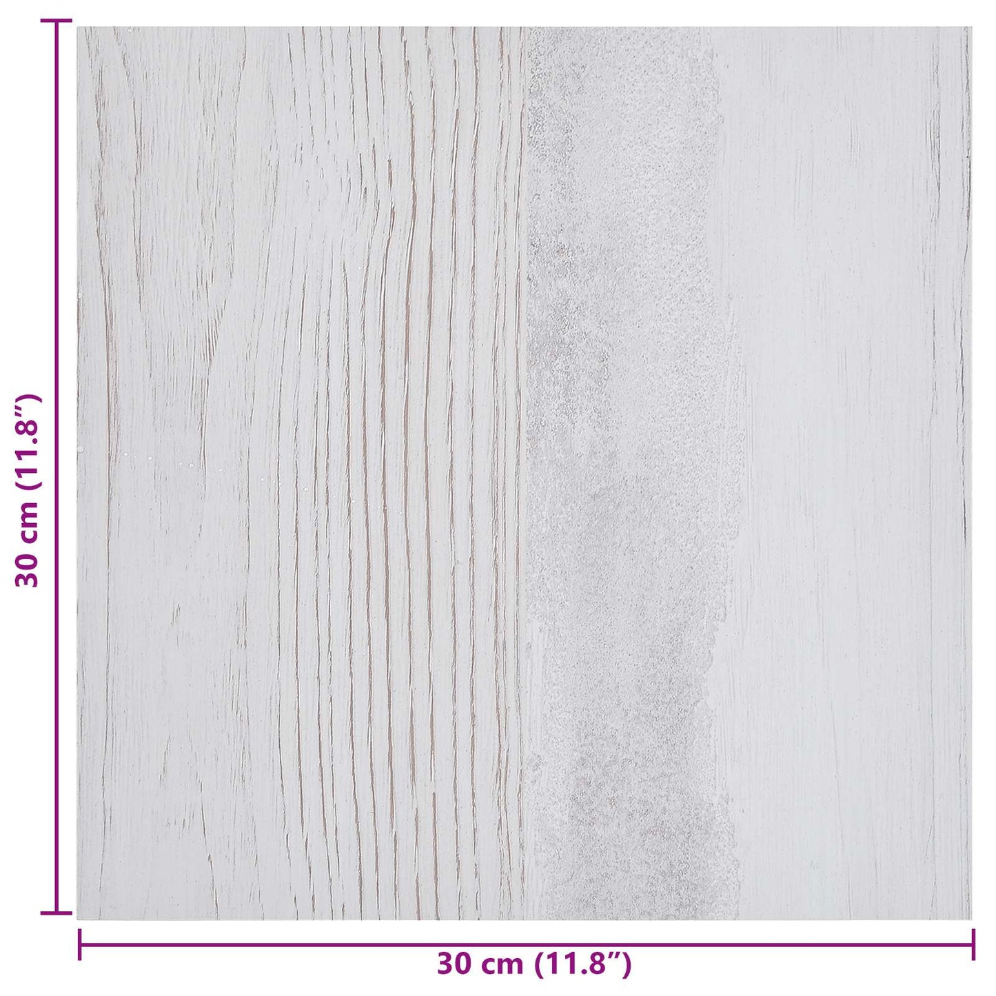 Selvklæbende Gulvplanker 30,5 x 30,5 cm 20 pcs PVC Hvid og træ