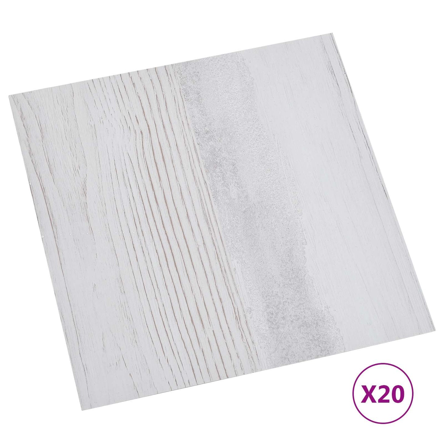 Selvklæbende Gulvplanker 30,5 x 30,5 cm 20 pcs PVC Hvid og træ