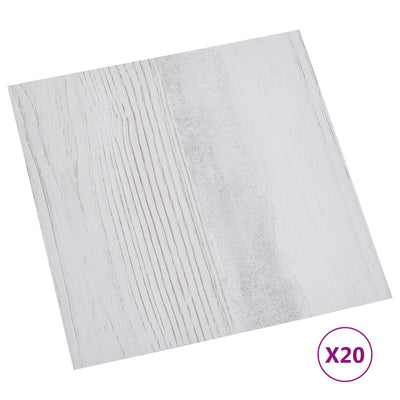 Selvklæbende Gulvplanker 30,5 x 30,5 cm 20 pcs PVC Hvid og træ