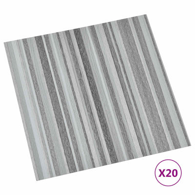Selvklæbende Gulvplanker 30,5 x 30,5 cm 20 pcs PVC Grå og sort