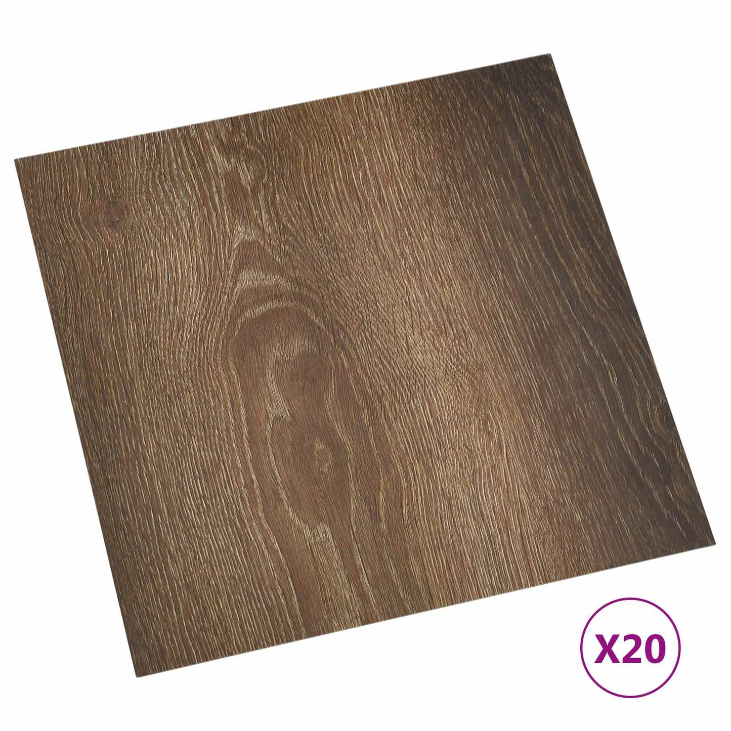 Selvklæbende Gulvplanker 30,5 x 30,5 cm 20 pcs PVC Brun og sort