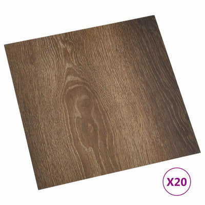 Selvklæbende Gulvplanker 30,5 x 30,5 cm 20 pcs PVC Brun og sort