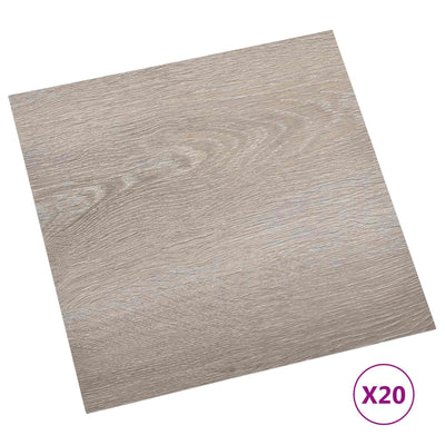 Selvklæbende Gulvplanker 30,5 x 30,5 cm 20 pcs PVC Gråbrun