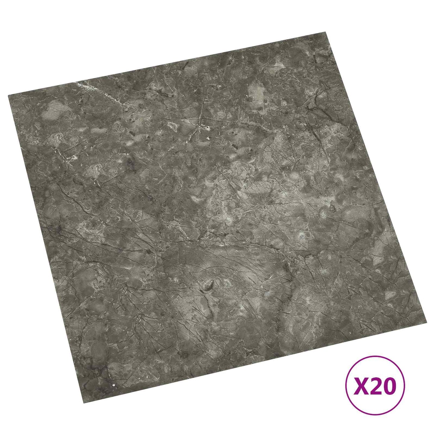 Selvklæbende Gulvplanker 30,5 x 30,5 cm 20 pcs PVC Sort og grå