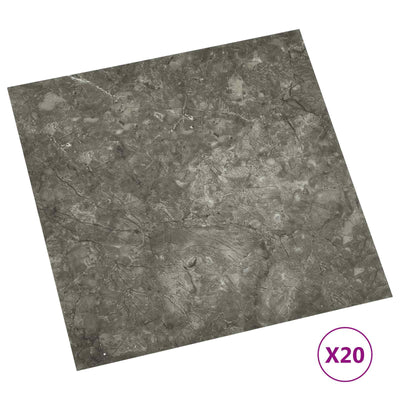 Selvklæbende Gulvplanker 30,5 x 30,5 cm 20 pcs PVC Sort og grå