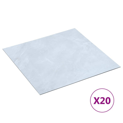 Selvklæbende Gulvplanker 30,5 x 30,5 cm 20 pcs PVC Hvid marmor