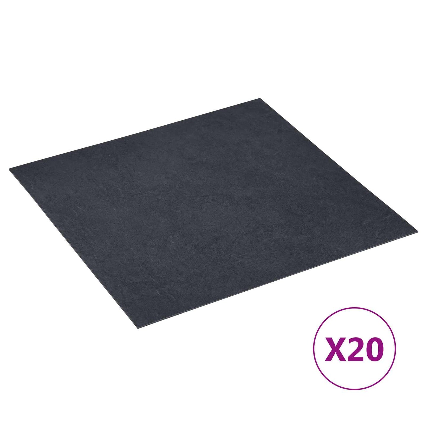 Selvklæbende Gulvplanker 30,5 x 30,5 cm 20 pcs PVC Sort marmor